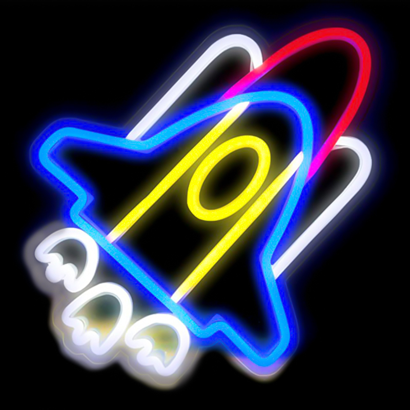 Неоновая настенная лампа Shuttle Neon Wall Lamp Мульти Синий Белый Красный Желтый Неоновая настенная лампа Shuttle Neon Wall Lamp Мульти Синий Белый Красный Желтый в Рязани | Loft Concept