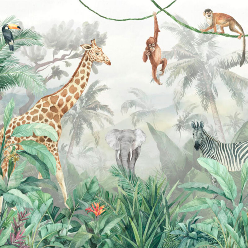Обои ручная роспись Jungle Friends II Обои ручная роспись Jungle Friends II в Рязани | Loft Concept