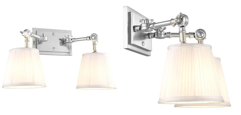 Бра Wall Lamp Wentworth Double Nickel+White Бра Wall Lamp Wentworth Double Nickel+White - Loft-Concept в Рязани