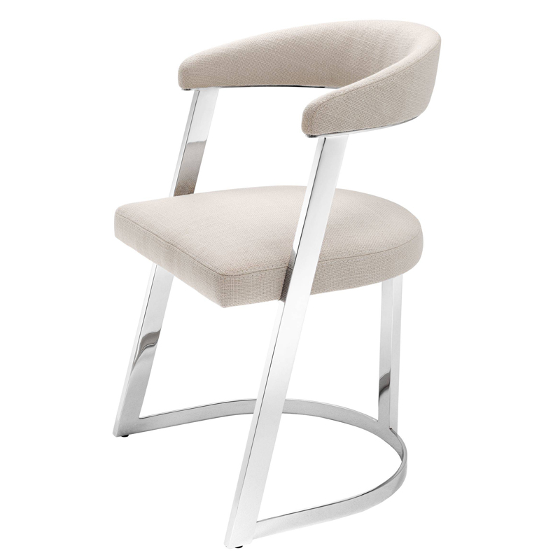 Стул Eichholtz Dining Chair Dexter Nickel Бежевый Никель Стул Eichholtz Dining Chair Dexter Nickel Бежевый Никель в Рязани | Loft Concept