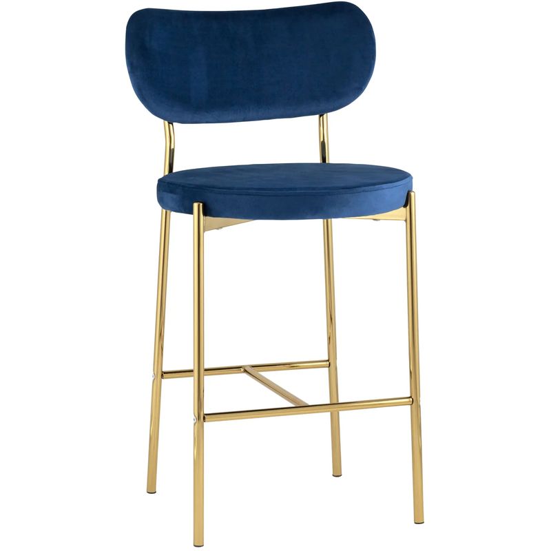 Барный Стул Alfie Chair Золотые ножки Синий Велюр Синий Золотой Барный Стул Alfie Chair Золотые ножки Синий Велюр Синий Золотой в Рязани | Loft Concept