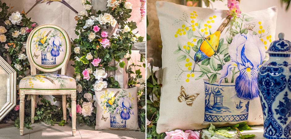Декоративная подушка Blue Iris Pillow Декоративная подушка Blue Iris Pillow - Loft-Concept в Рязани