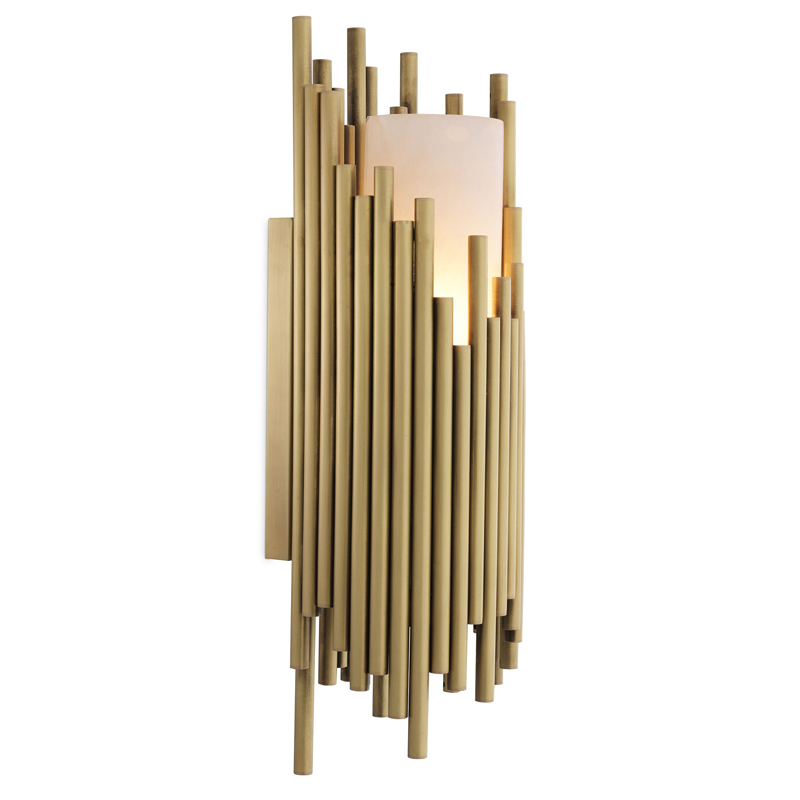 Бра Eichholtz Wall Lamp Bartoli Латунь Античная полированная Белый Бра Eichholtz Wall Lamp Bartoli Латунь Античная полированная Белый в Рязани | Loft Concept