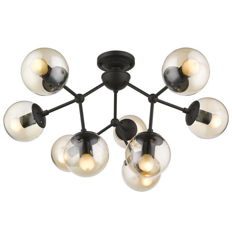 Потолочный светильник Ceiling Lamp Modo 9 black Черный Янтарный в Рязани | Loft Concept 