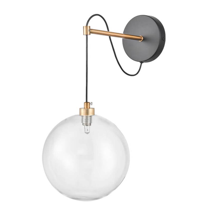Бра Hanging Ball Sconce Золотой Прозрачный Черный Бра Hanging Ball Sconce Золотой Прозрачный Черный в Рязани | Loft Concept