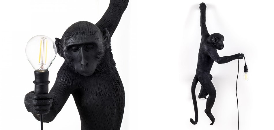 БРА SELETTI MONKEY LAMP HANGING VERSION Black БРА SELETTI MONKEY LAMP HANGING VERSION Black - Loft-Concept в Рязани