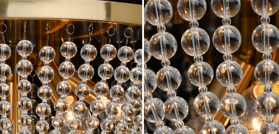 Потолочный светильник Virginia Clear Beads ceiling Gold L Потолочный светильник Virginia Clear Beads ceiling Gold L - Loft-Concept в Рязани