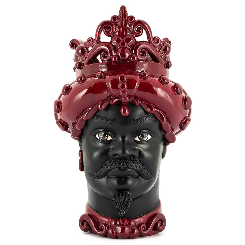 Ваза VASE MORO MAN MED. MAT H45 burgundy Черный Бургундский красный Ваза VASE MORO MAN MED. MAT H45 burgundy Черный Бургундский красный в Рязани | Loft Concept