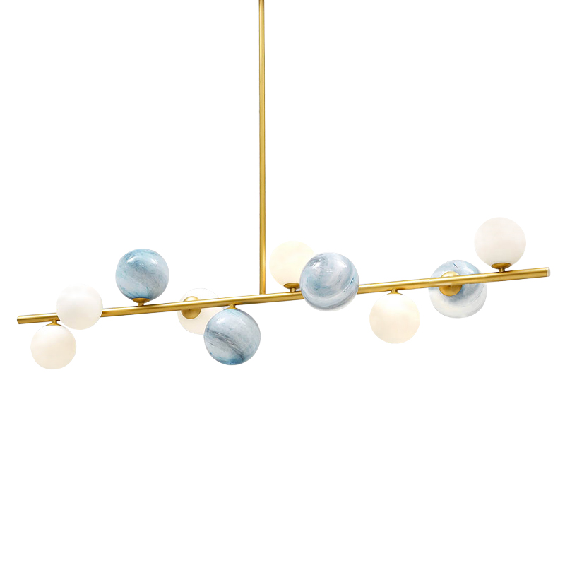 Люстра Bubble Blue White Gold Chandelier Золотой Белый Голубой в Рязани | Loft Concept 