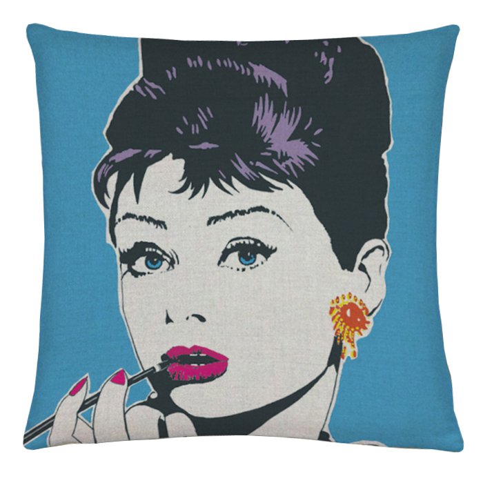 Декоративная подушка Audrey Hepburn #3 Синий Декоративная подушка Audrey Hepburn #3 Синий в Рязани | Loft Concept