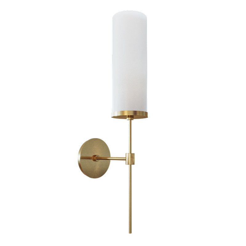Бра Дизайнерское Elongated Candle Holder Стеклянный Плафон Латунь Белый Бра Дизайнерское Elongated Candle Holder Стеклянный Плафон Латунь Белый в Рязани | Loft Concept