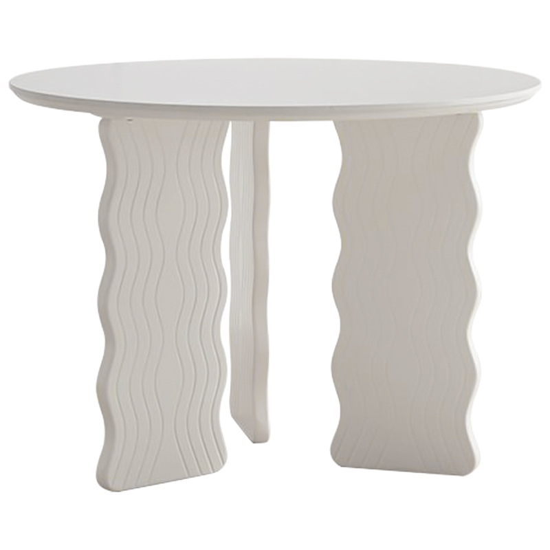 Круглый обеденный стол Lam Curved Dining Table Молочный в Рязани | Loft Concept 