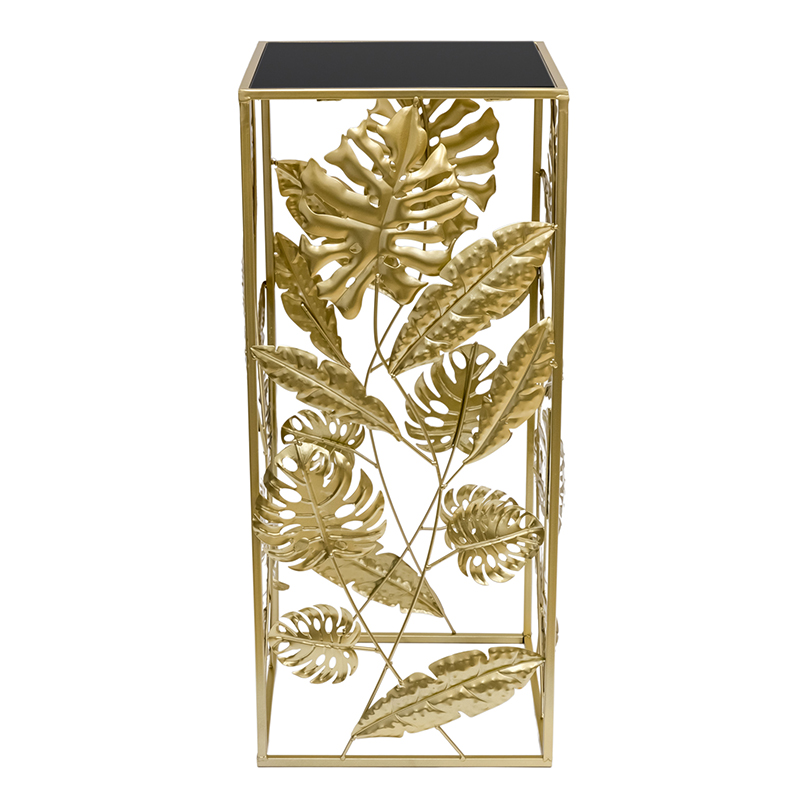 Подставка Tropical Gold Leaves Stand M Золотой Черный Подставка Tropical Gold Leaves Stand M Золотой Черный в Рязани | Loft Concept