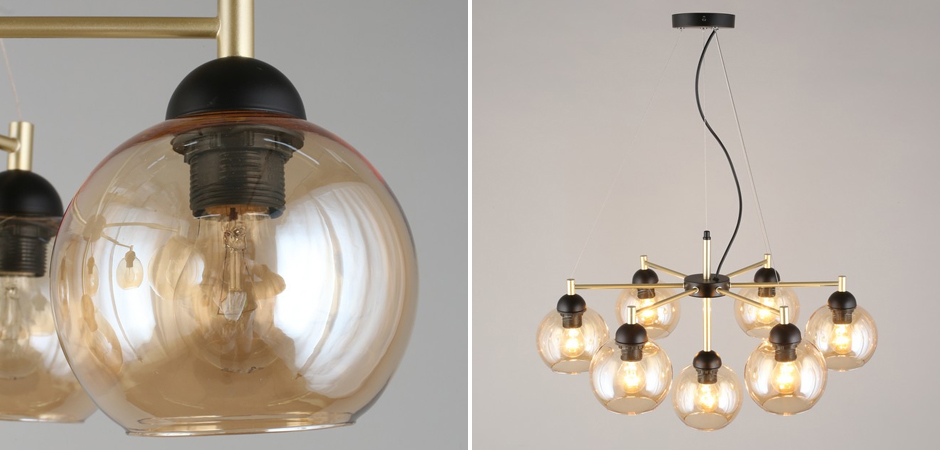 Люстра Smoky Sphere с Дымчатым стеклом Люстра Smoky Sphere с Дымчатым стеклом - Loft-Concept в Рязани