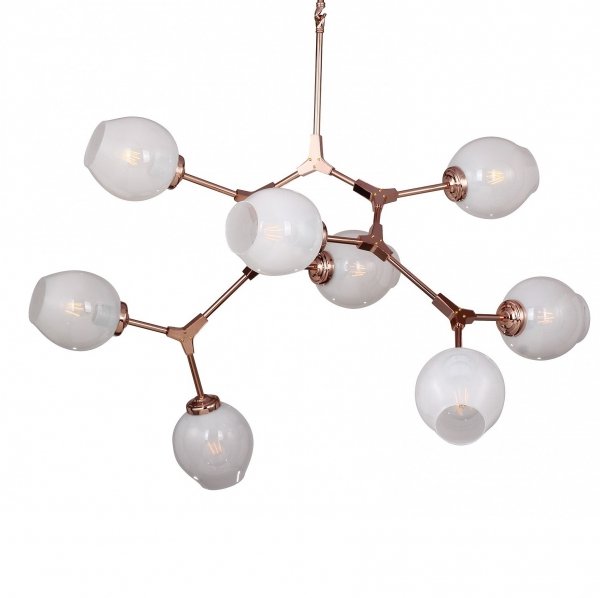 Люстра Branching Bubble Chandelier 8 Milk Молочный Медь Люстра Branching Bubble Chandelier 8 Milk Молочный Медь в Рязани | Loft Concept