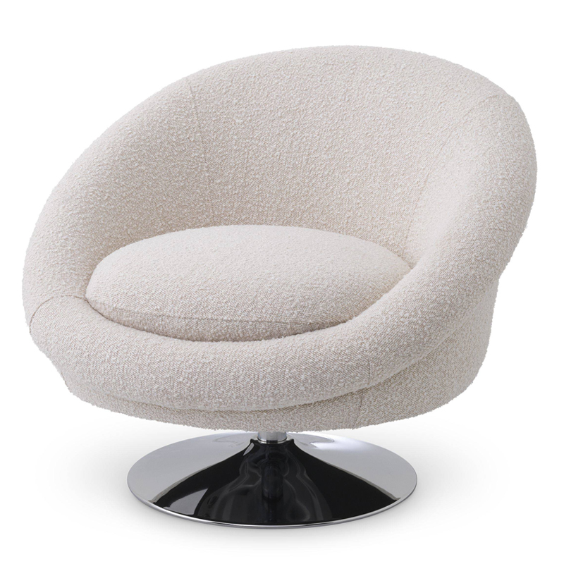 Кресло Eichholtz Swivel Chair Nemo cream Кремовый Никель в Рязани | Loft Concept 