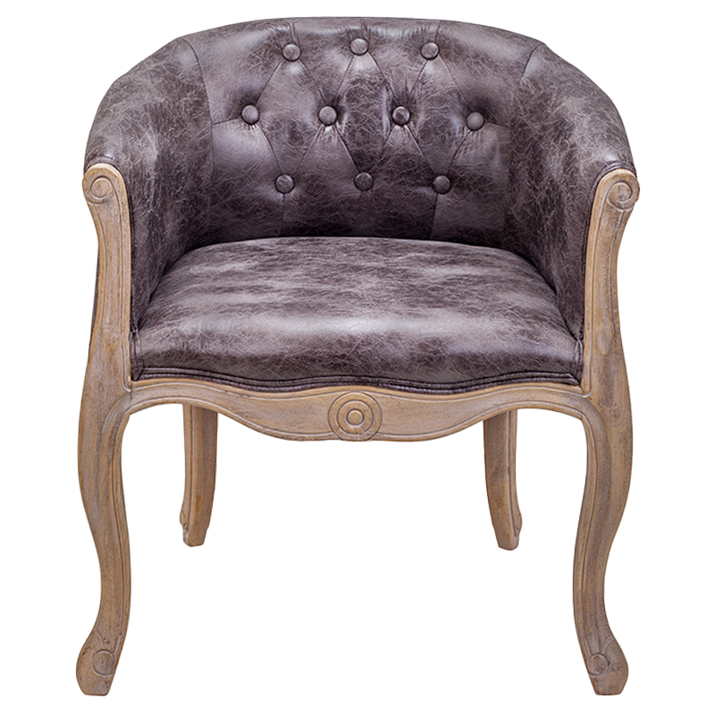 Кресло низкое в стиле прованс Louis French Armchair brown Коричневый Кресло низкое в стиле прованс Louis French Armchair brown Коричневый в Рязани | Loft Concept