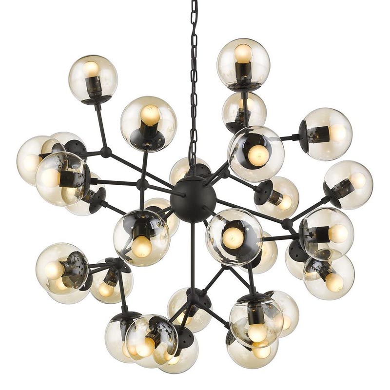 Люстра Modo Chandelier black Черный Янтарный в Рязани | Loft Concept 