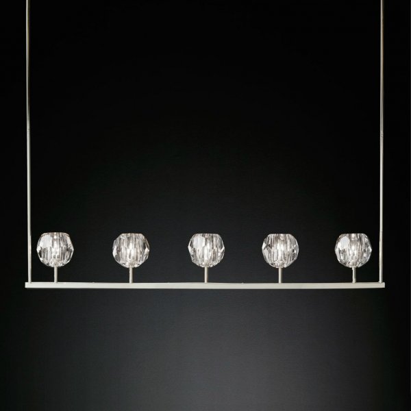 Люстра RH Boule De Cristal Linear Chandelier 5 Прозрачный Люстра RH Boule De Cristal Linear Chandelier 5 Прозрачный в Рязани | Loft Concept