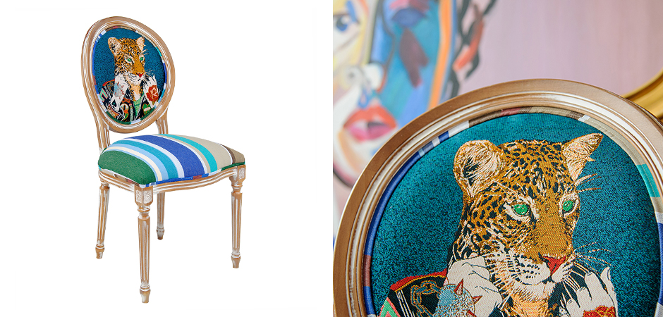 Стул Crazy Leopard Blue Стул Crazy Leopard Blue - Loft-Concept в Рязани