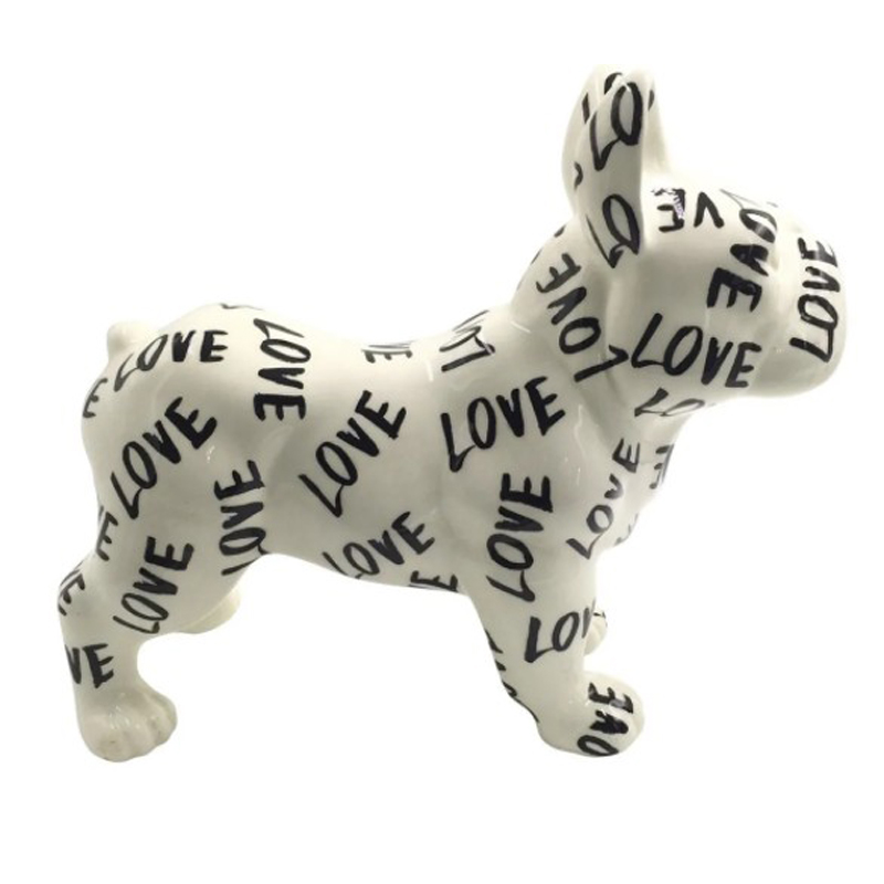 Статуэтка Bulldog Love Белый Черный Статуэтка Bulldog Love Белый Черный в Рязани | Loft Concept