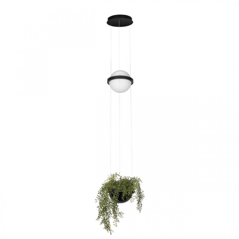 Подвесной светильник c чашей для живых растений Palma by Vibia Черный Белый в Рязани | Loft Concept 