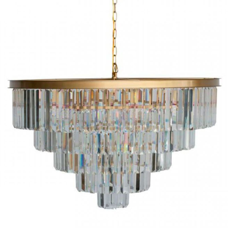 Круглая Люстра RH 1920s Odeon GOLD iron Five Layers Прозрачное Стекло диаметр 80 см Золотой Прозрачное Стекло Круглая Люстра RH 1920s Odeon GOLD iron Five Layers Прозрачное Стекло диаметр 80 см Золотой Прозрачное Стекло в Рязани | Loft Concept