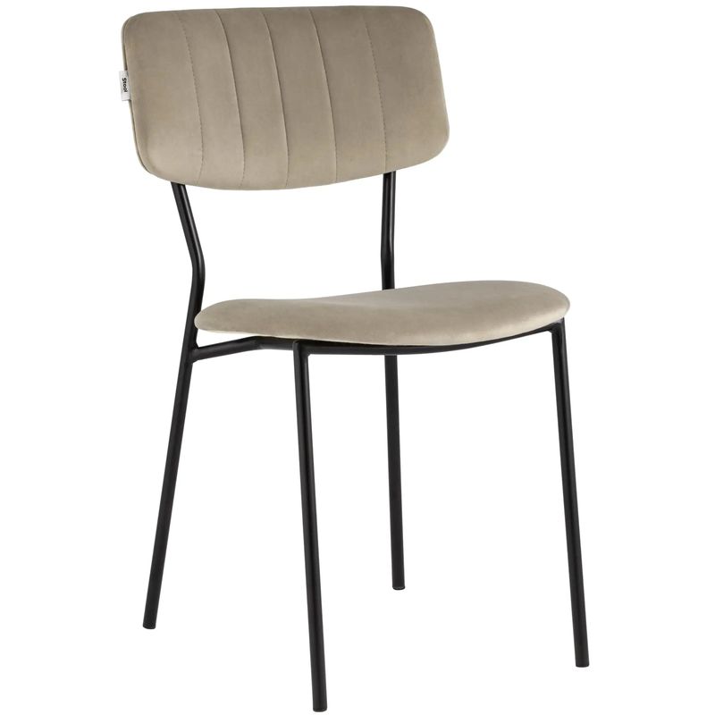 Стул Singer Chair без подлокотника Бежевый Велюр Бежевый Черный Стул Singer Chair без подлокотника Бежевый Велюр Бежевый Черный в Рязани | Loft Concept
