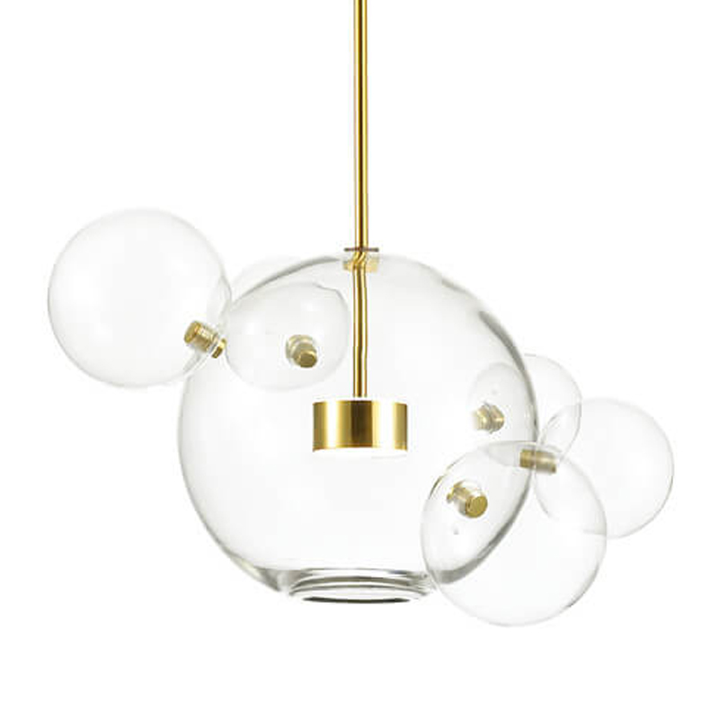 Подвесной светильник Transparent Bubble Pendant Gold 5 Глянцевое золото Прозрачный Подвесной светильник Transparent Bubble Pendant Gold 5 Глянцевое золото Прозрачный в Рязани | Loft Concept