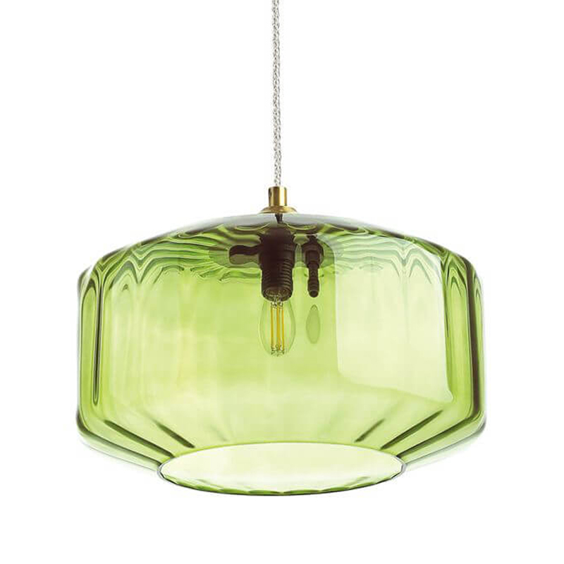 Подвесной светильник Multicolored Glass Green Зеленый Бронза Подвесной светильник Multicolored Glass Green Зеленый Бронза в Рязани | Loft Concept