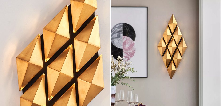 Бра Honeycomb Gold lozenges Wall Lamp Бра Honeycomb Gold lozenges Wall Lamp - Loft-Concept в Рязани