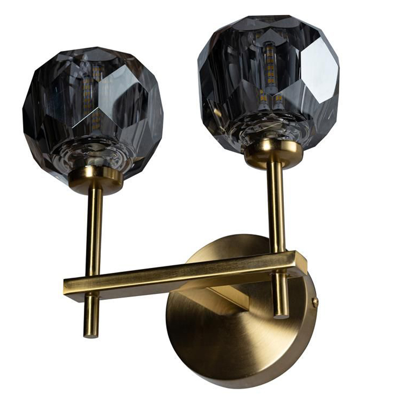 Бра RH Boule de Cristal Double Sconce smoky Латунь Дымчатый (Smoke) Бра RH Boule de Cristal Double Sconce smoky Латунь Дымчатый (Smoke) в Рязани | Loft Concept