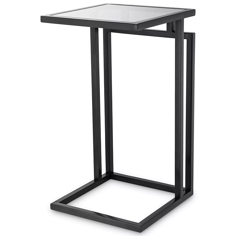 Приставной стол Eichholtz Side Table Marcus Black Черный Стекло Смок Приставной стол Eichholtz Side Table Marcus Black Черный Стекло Смок в Рязани | Loft Concept