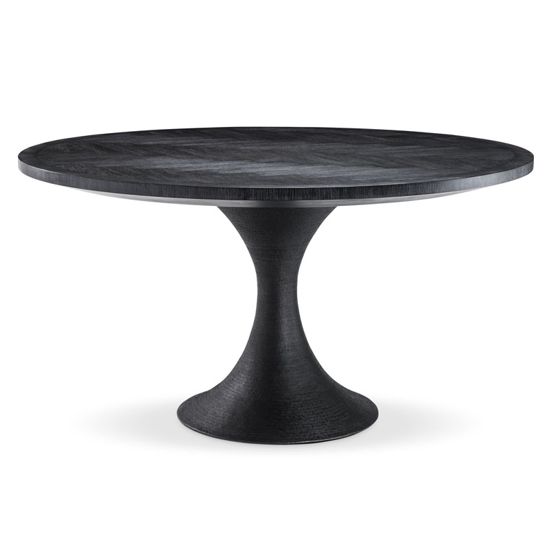 Обеденный стол Eichholtz DINING TABLE MELCHIOR ROUND black Черный Обеденный стол Eichholtz DINING TABLE MELCHIOR ROUND black Черный в Рязани | Loft Concept