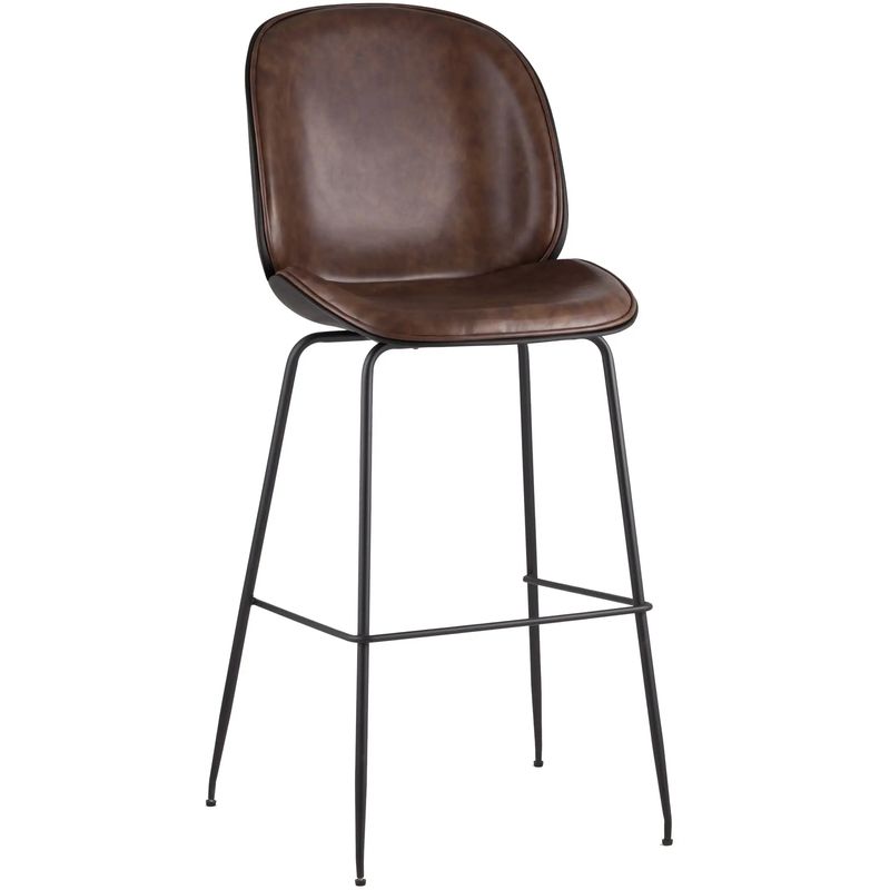 Стул Барный Винтажная Темно-Коричневыя Экокожа Vendramin Bar Chair Коричневый винтаж Черный Стул Барный Винтажная Темно-Коричневыя Экокожа Vendramin Bar Chair Коричневый винтаж Черный в Рязани | Loft Concept