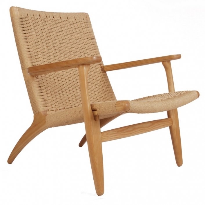 Кресло Hans Wegner CH25 Черный Бежевый Кресло Hans Wegner CH25 Черный Бежевый в Рязани | Loft Concept