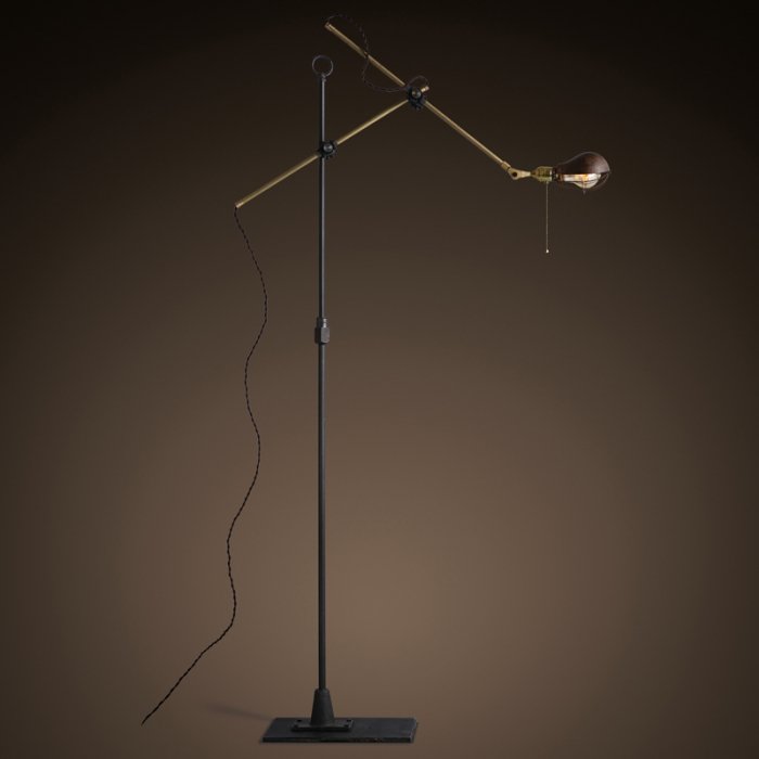 Напольный светильник Steampunk Extension Pole Floor 2 Латунь Черный Напольный светильник Steampunk Extension Pole Floor 2 Латунь Черный в Рязани | Loft Concept