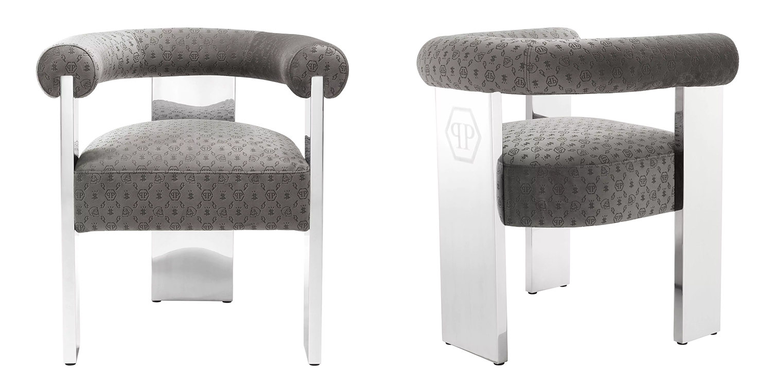 Стул Philipp Plein Dining Chair Icon Grey - фото