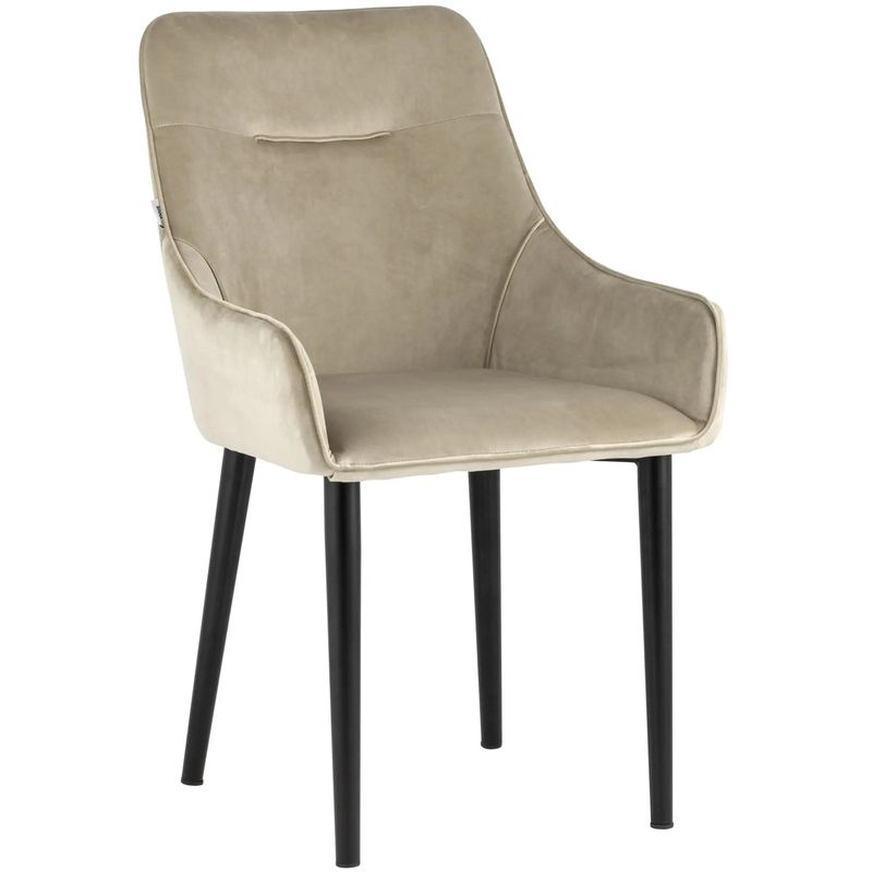 Стул Joan Chair Бежевый Велюр Бежевый Черный Стул Joan Chair Бежевый Велюр Бежевый Черный в Рязани | Loft Concept
