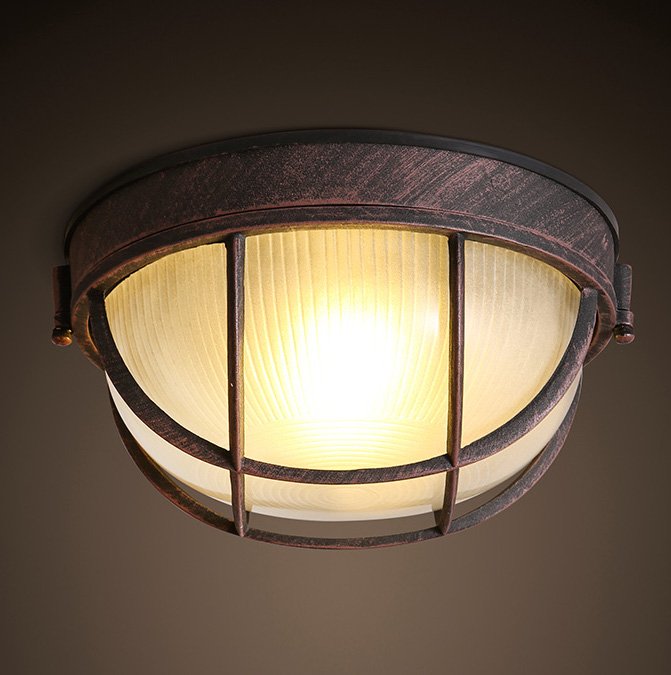 Спот Loft Round Plate Коричневый винтаж Спот Loft Round Plate Коричневый винтаж в Рязани | Loft Concept