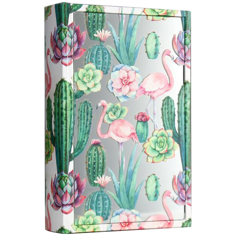Шкатулка-книга Flamingos and Cacti Mirror Book Box Белый Зеленый Розовый Шкатулка-книга Flamingos and Cacti Mirror Book Box Белый Зеленый Розовый в Рязани | Loft Concept