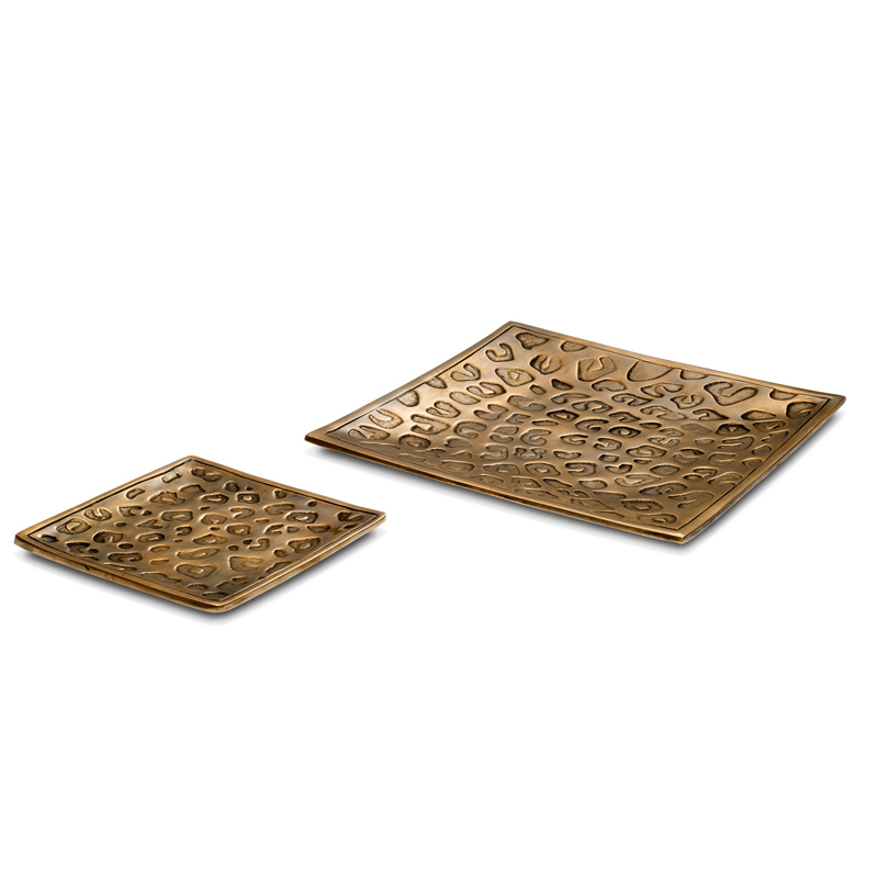 Комплект подносов Eichholtz Tray Jaguar set of 2 Винтажная латунь в Рязани | Loft Concept 