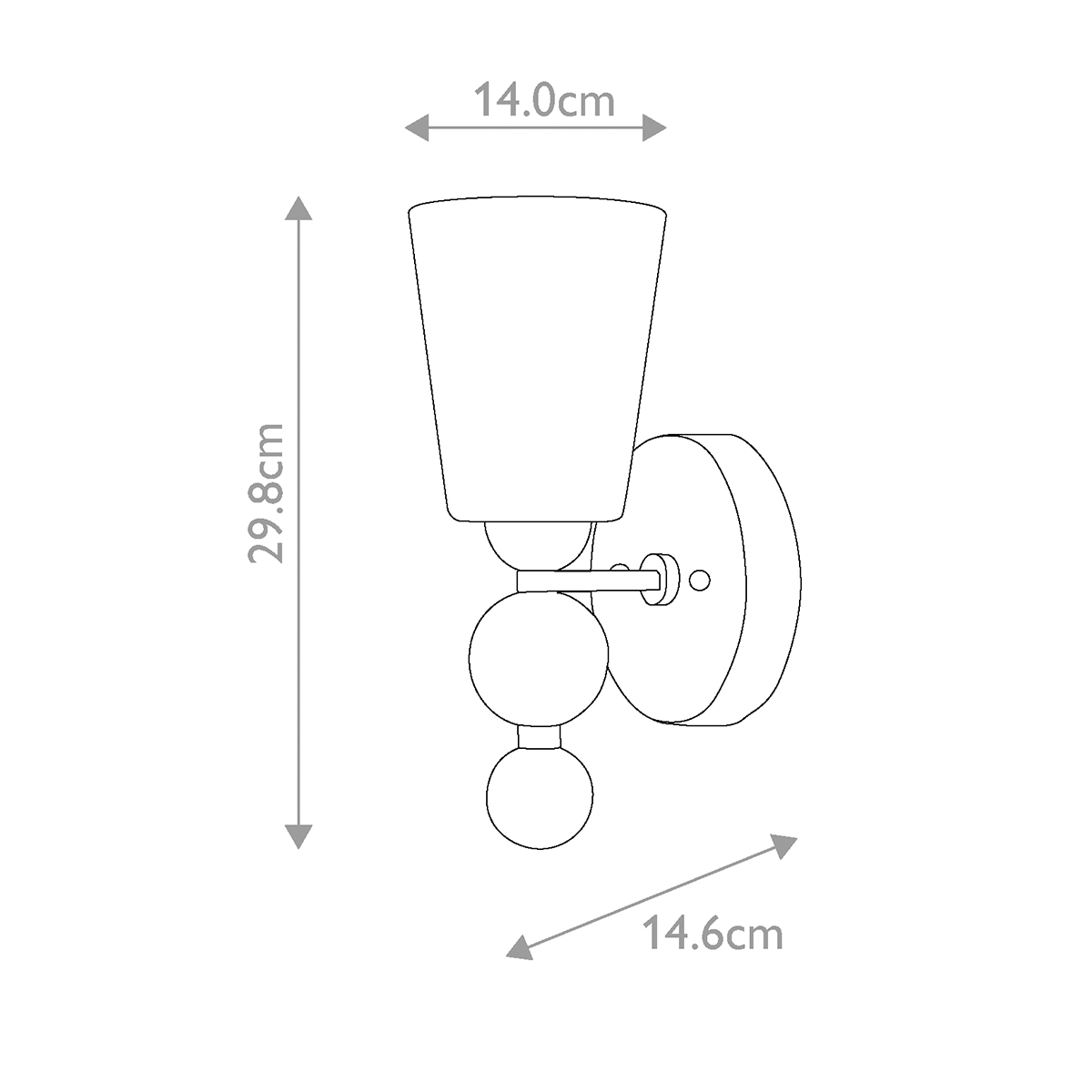 Бра с белым матовым стеклянным плафоном и тремя декоративными шарами Hinkley в Рязани