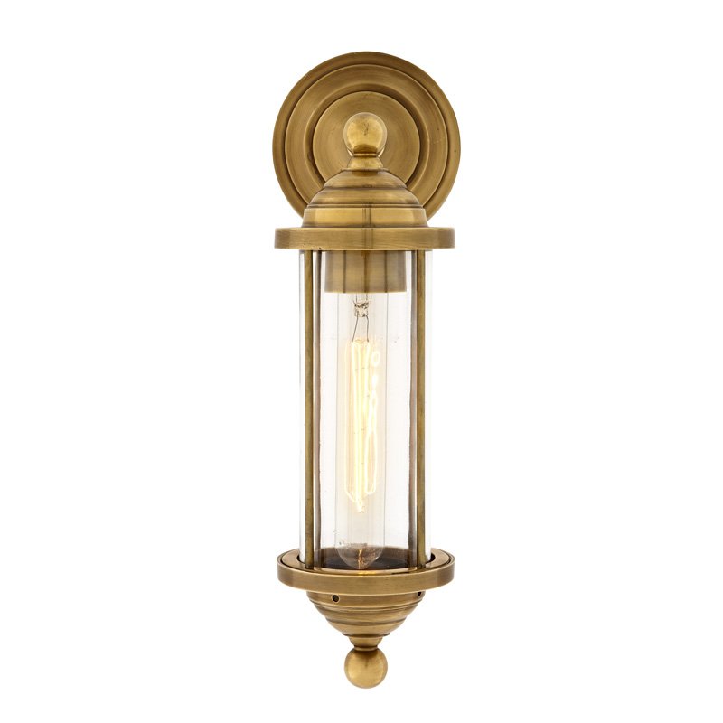 Бра Eichholtz Wall Lamp Clayton Brass Латунь Прозрачное Стекло Бра Eichholtz Wall Lamp Clayton Brass Латунь Прозрачное Стекло в Рязани | Loft Concept