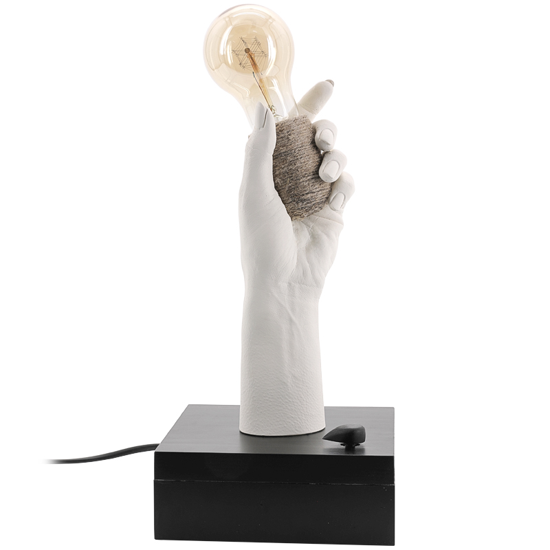 Настольная лампа Table Lamp Sculpture Arm Белый Черный Настольная лампа Table Lamp Sculpture Arm Белый Черный в Рязани | Loft Concept