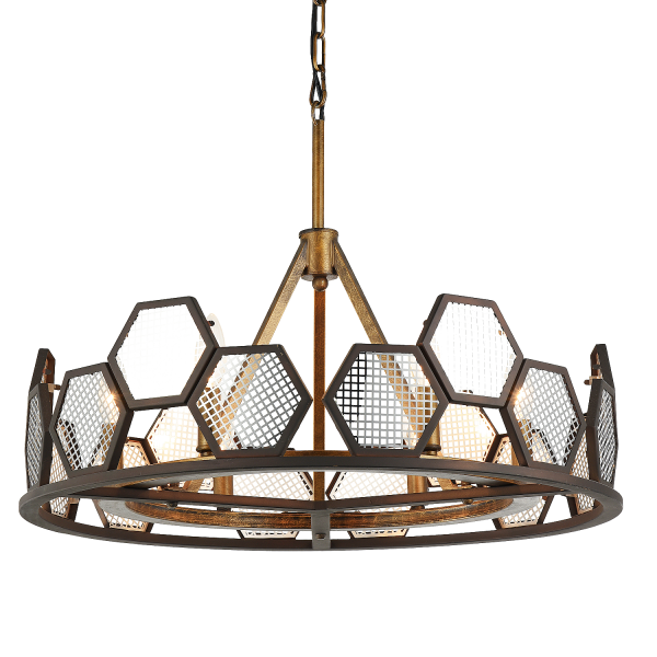 Люстра MetalComb Pendant 6 Черный Бронза Люстра MetalComb Pendant 6 Черный Бронза в Рязани | Loft Concept