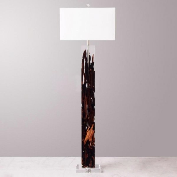 Торшер Lampadaire Kisimi Acrylic glass dark Белый Коричневый Торшер Lampadaire Kisimi Acrylic glass dark Белый Коричневый в Рязани | Loft Concept