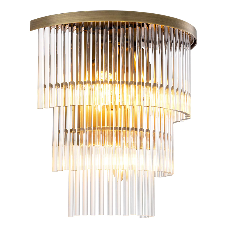 Бра Eichholtz Wall Lamp East Brass Прозрачное Стекло Латунь Бра Eichholtz Wall Lamp East Brass Прозрачное Стекло Латунь в Рязани | Loft Concept