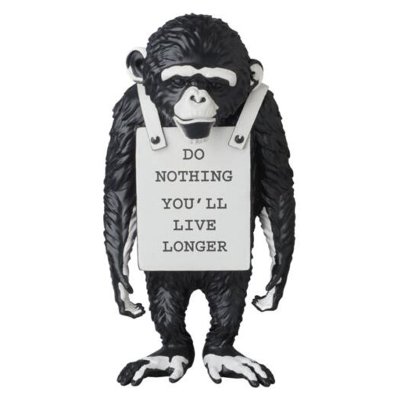 Статуэтка Banksy Lying Monkey Black and White Черно-белый Статуэтка Banksy Lying Monkey Black and White Черно-белый в Рязани | Loft Concept