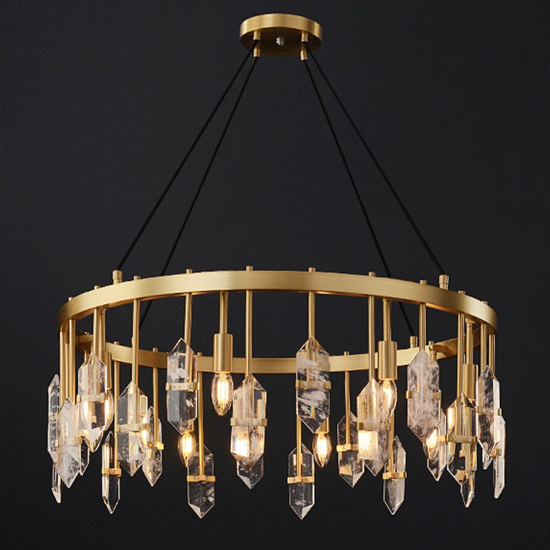 Люстра Dorotea Chandelier Латунь Прозрачный Люстра Dorotea Chandelier Латунь Прозрачный в Рязани | Loft Concept